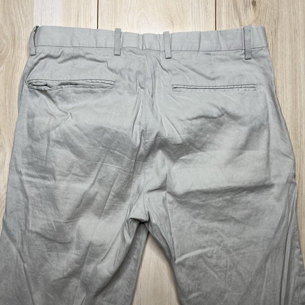 Theory Linen Cotton Blend Chino Pants Slim Fit Mens Size 30x32 Gray - Picture 10 of 12